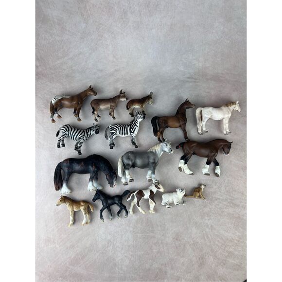 Schleich Horse Zebra Donkey Foal Lot HTF Retired 14 Total - Picture 2 of 11